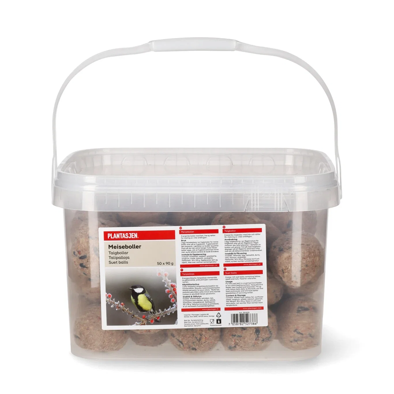 Fuglemat meiseboller i spann 50 pk