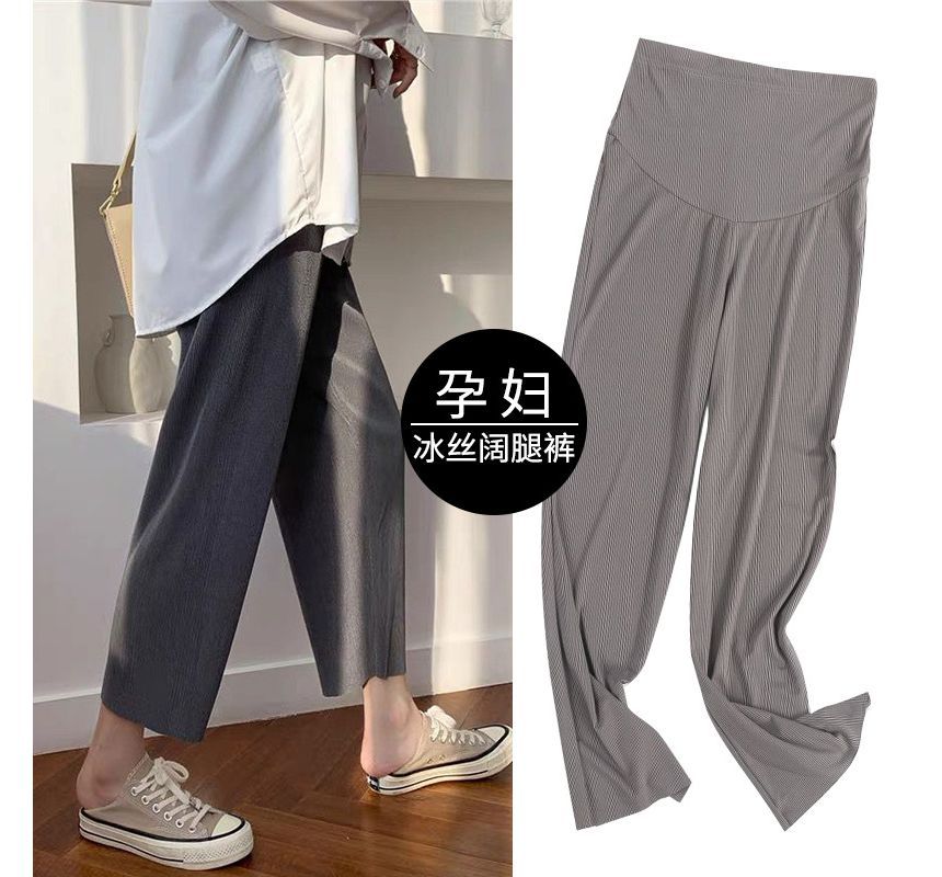 NOA - Zwangerschapsbroek met hoge taille en effen cropped broek