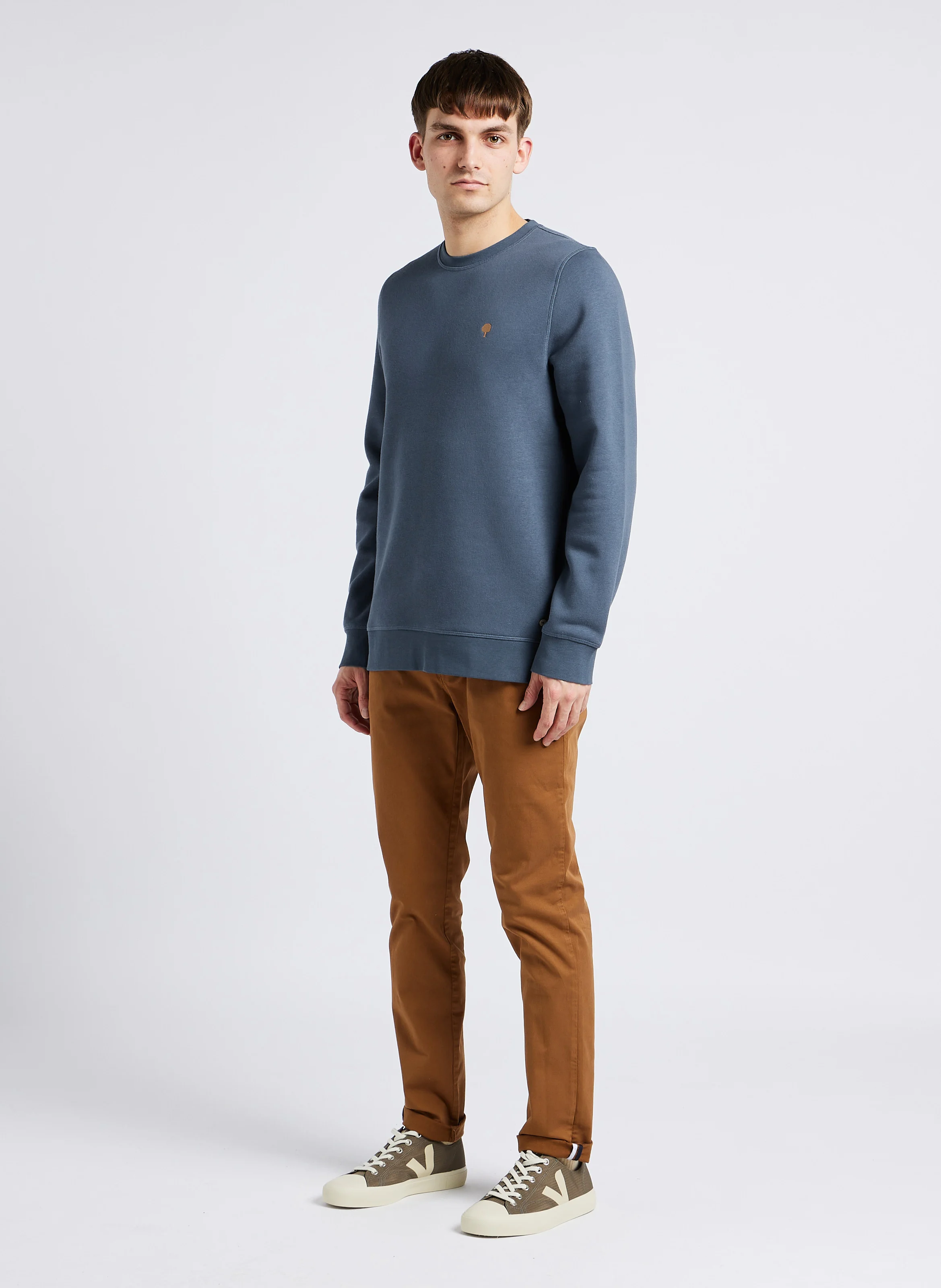 BRIX - Chino slim en coton bio mélangé | Marron