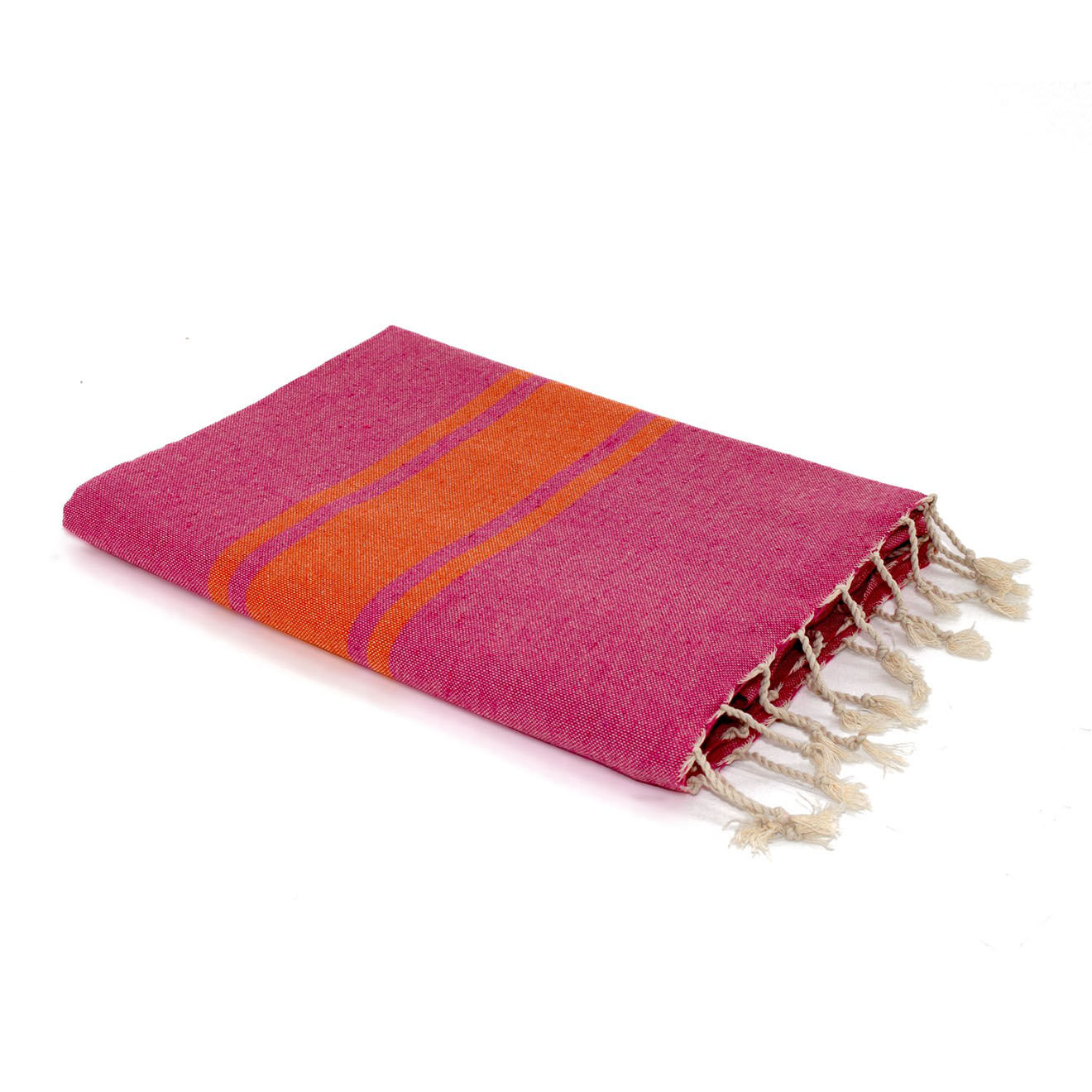 Febronie Fouta Traditionelle St Tropez rose fuschia/orange - 100x200 cm