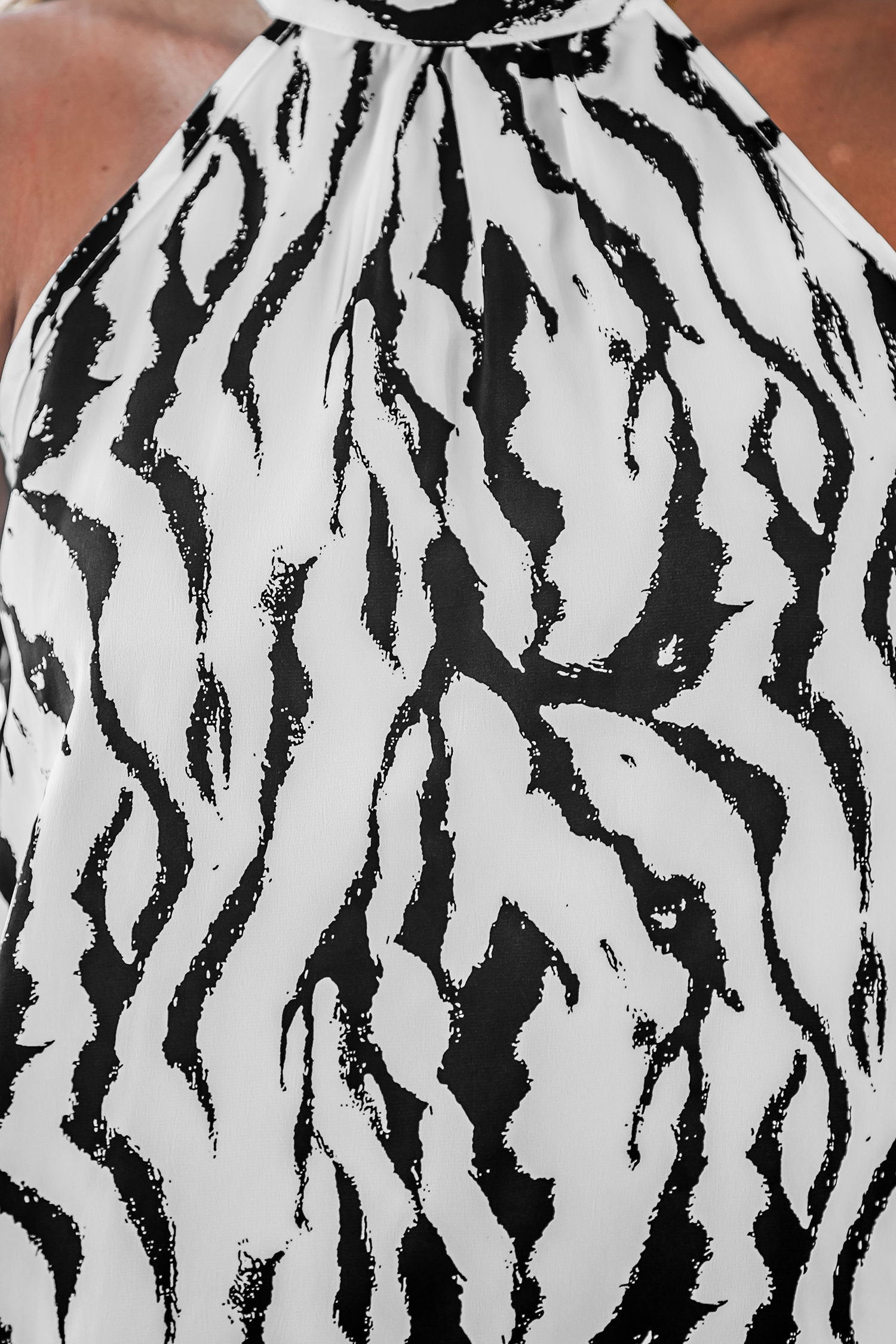 Haut sans manches avec col licou à imprimé animalier