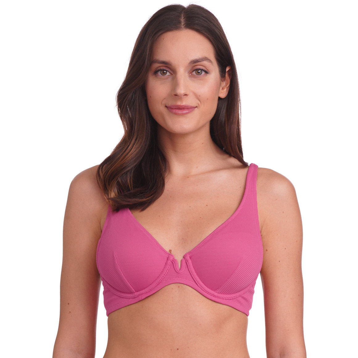 Gina Benotti Damen Bikinioberteil mit feiner Struktur pink