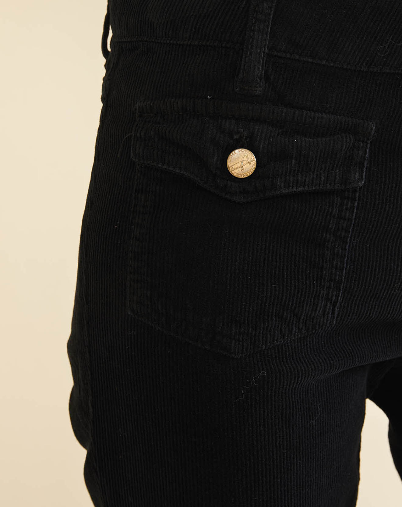 Acquaverde Pantalon en Velours côtelé  Aretha noir