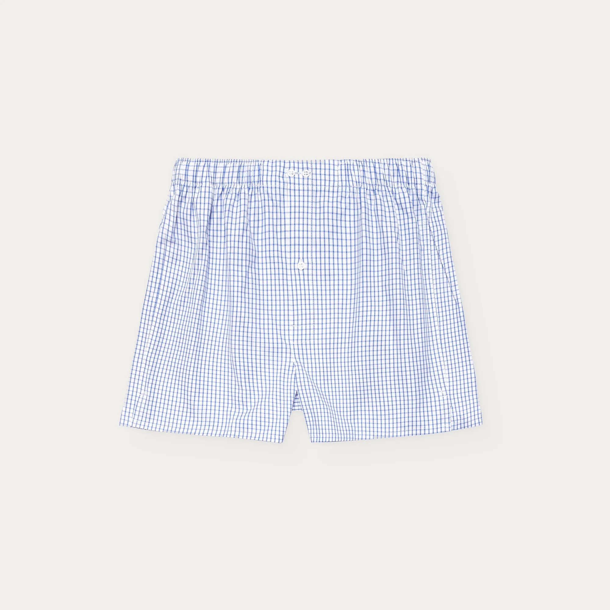 Upcycled blue checkered boxer shorts