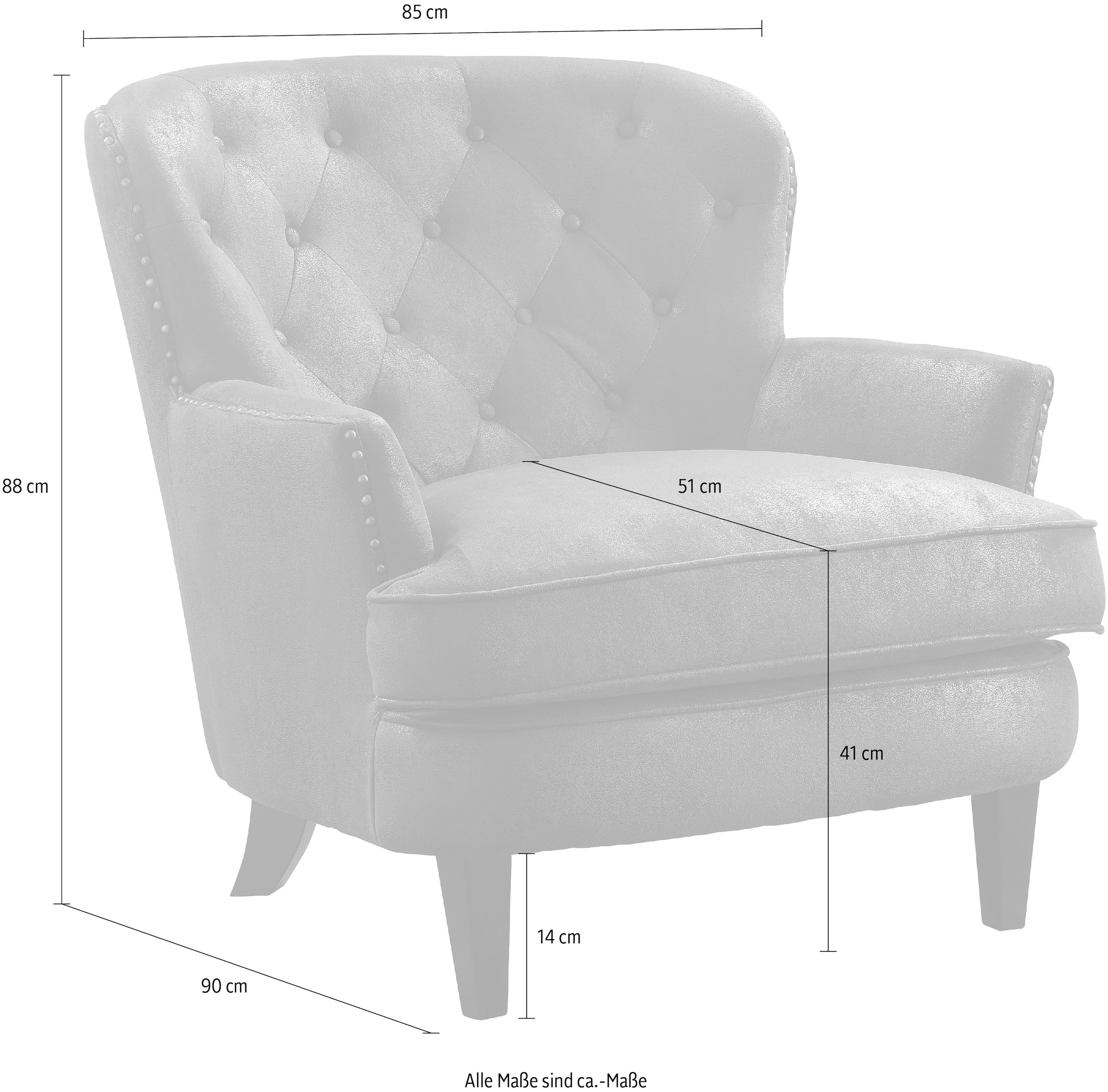 ATLANTIC home collection Sessel »Leo« mit Taschenfederkern