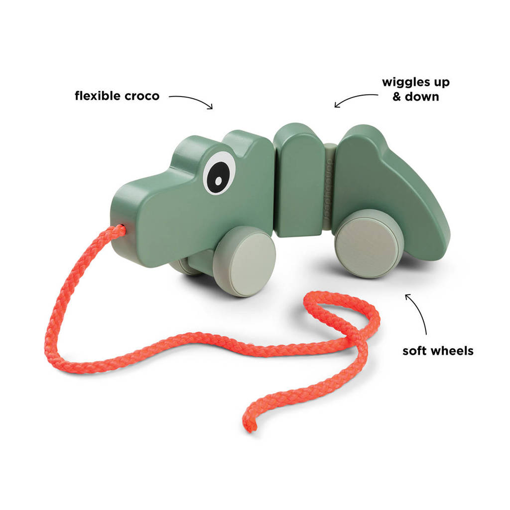Pull along wiggle toy Croco Green