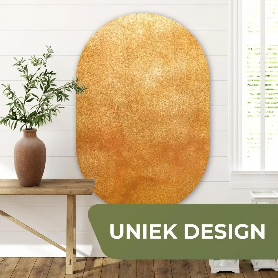 MuchoWow Wand decoratie 80x120cm IJzer Roest Goud Metaal