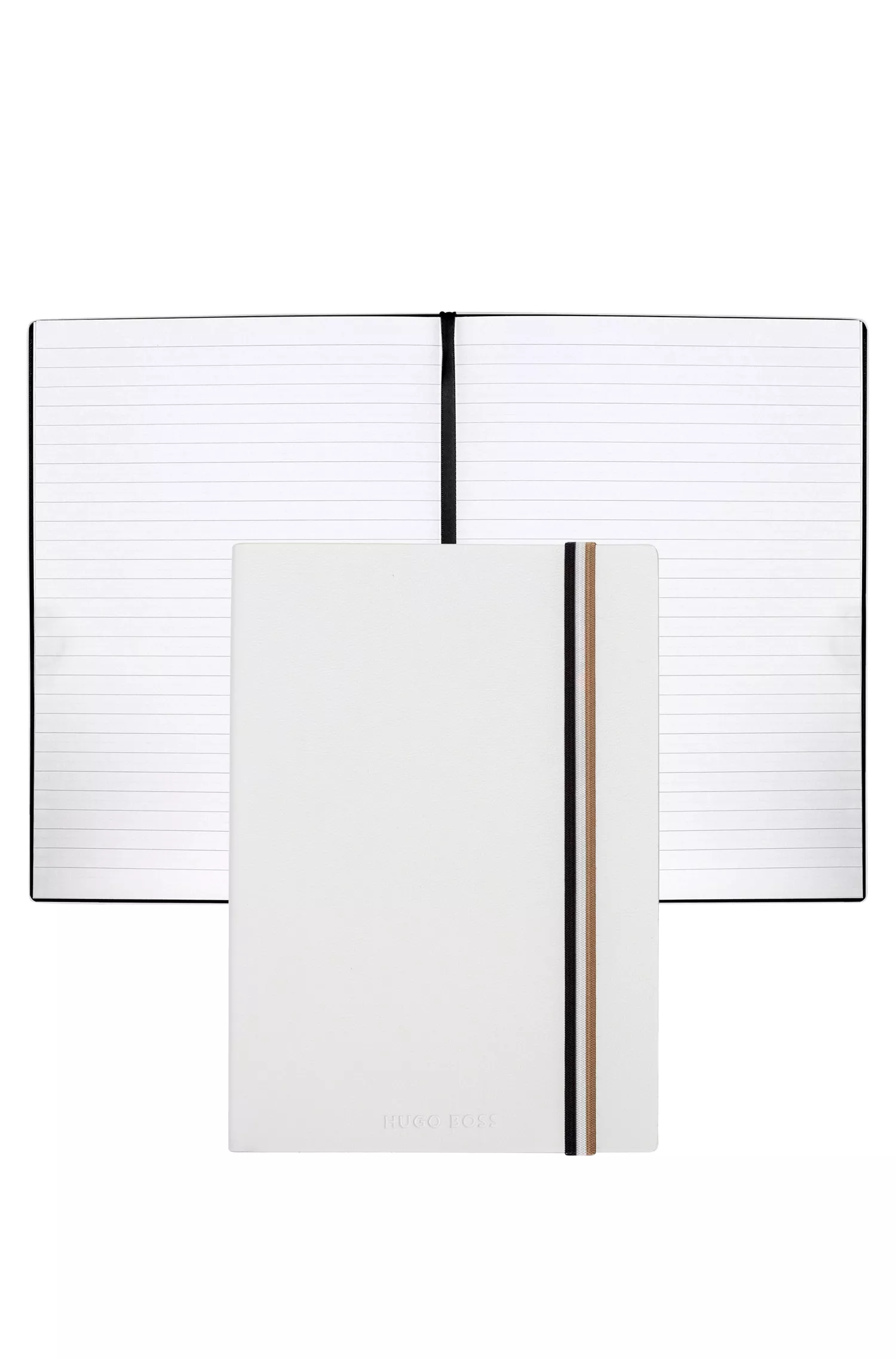 Caderno BOSS Black-A5 em couro sintético branco