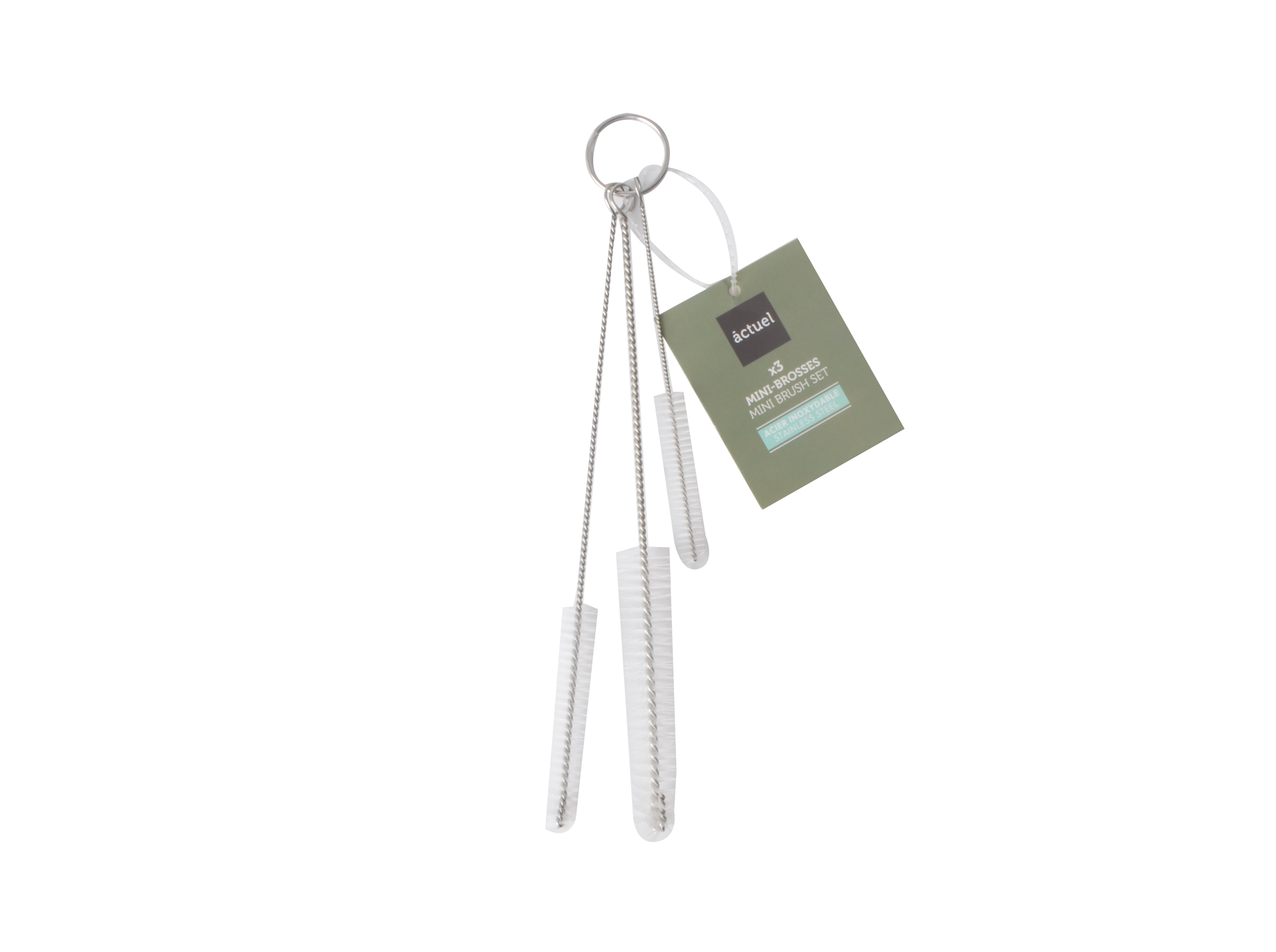 CONJUNTO 3 ESCOVILHÕES ACTUEL NYLON/INOX