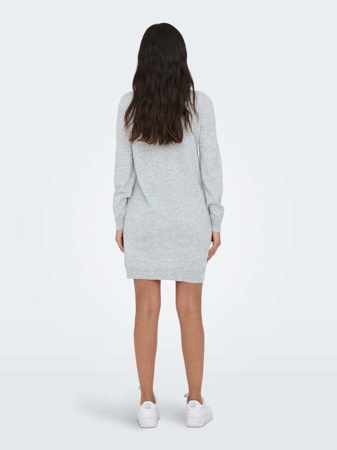 ONLXMAS Midikleid Light Grey Melange