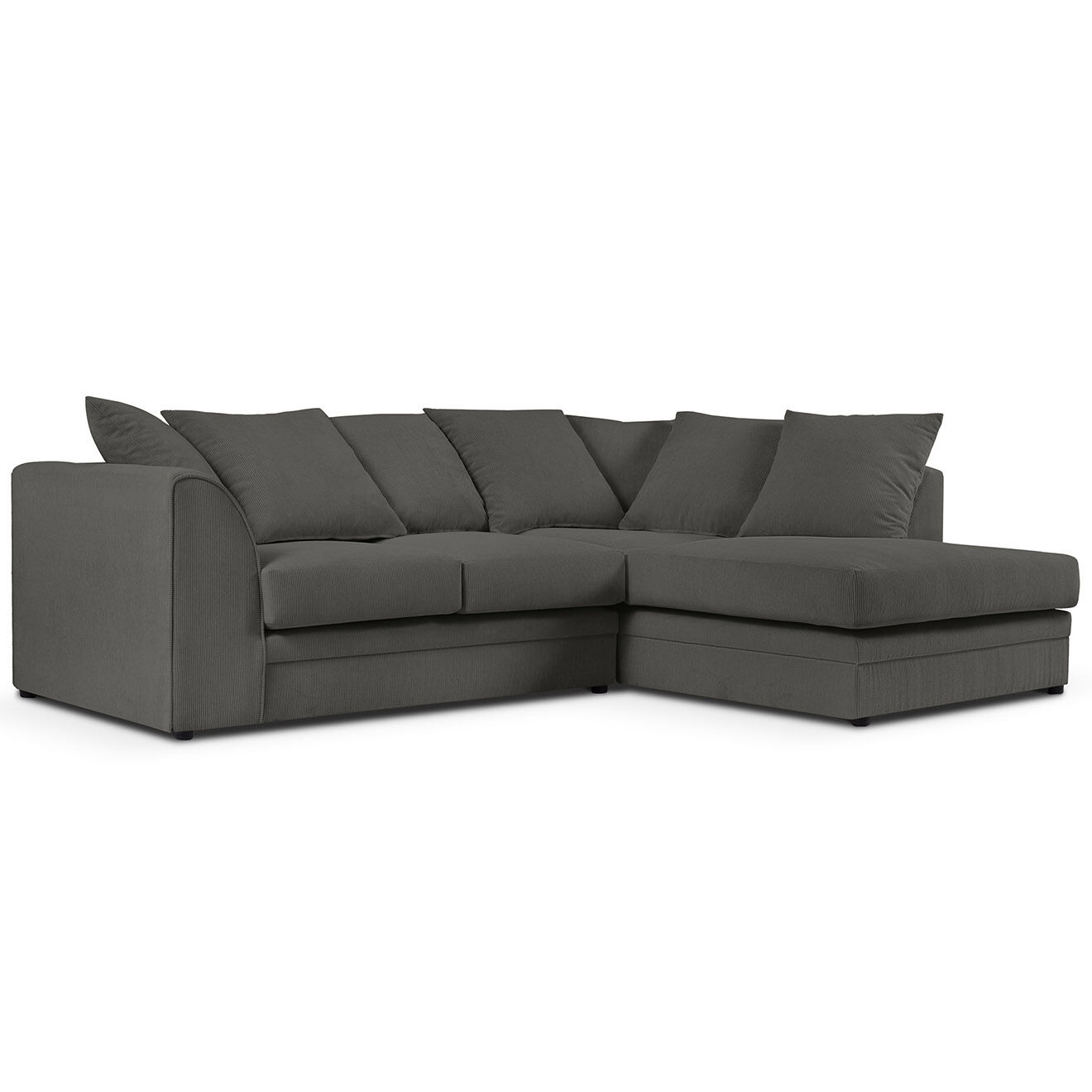 Mazzini Sofas Canapé d'angle droit Quince 4 Places gris foncé - 221x171x80 cm
