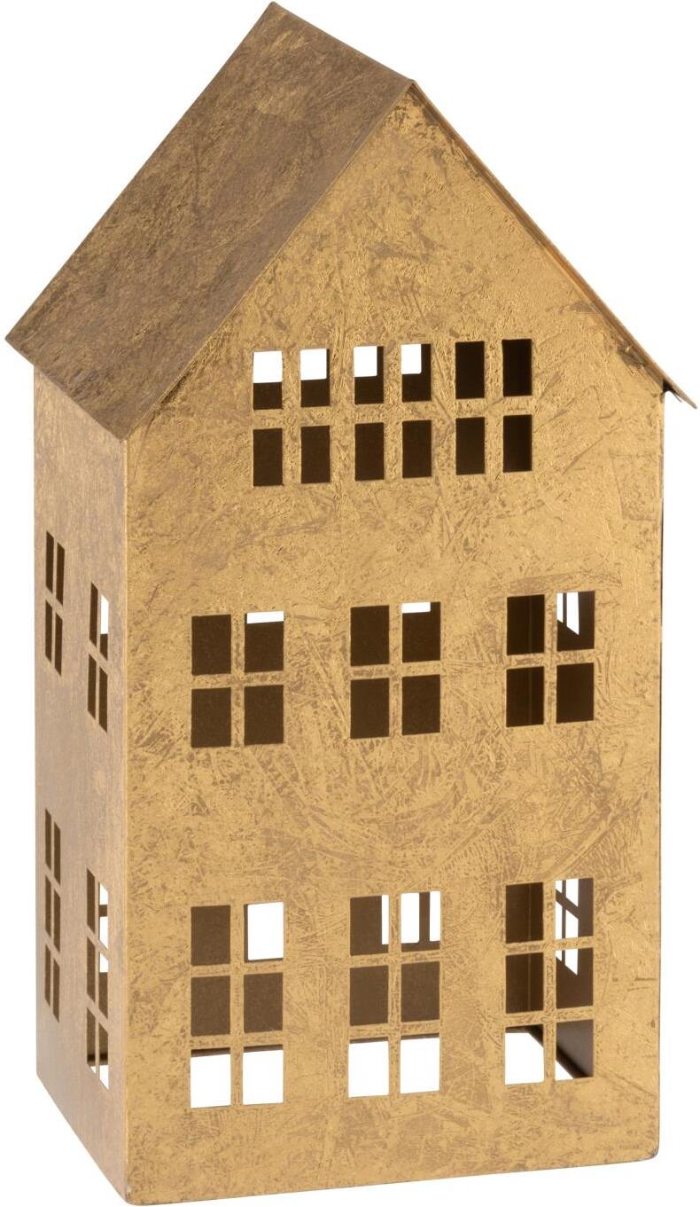 J-Line waxinelichthouder huis Sigma goud 19,5 x 17,5 x 37 cm