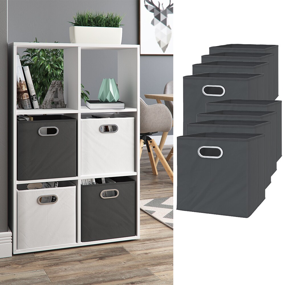 VICCO 8er Set Faltbox30x30 cm anthrazit Faltkiste Aufbewahrungsbox Regalbox