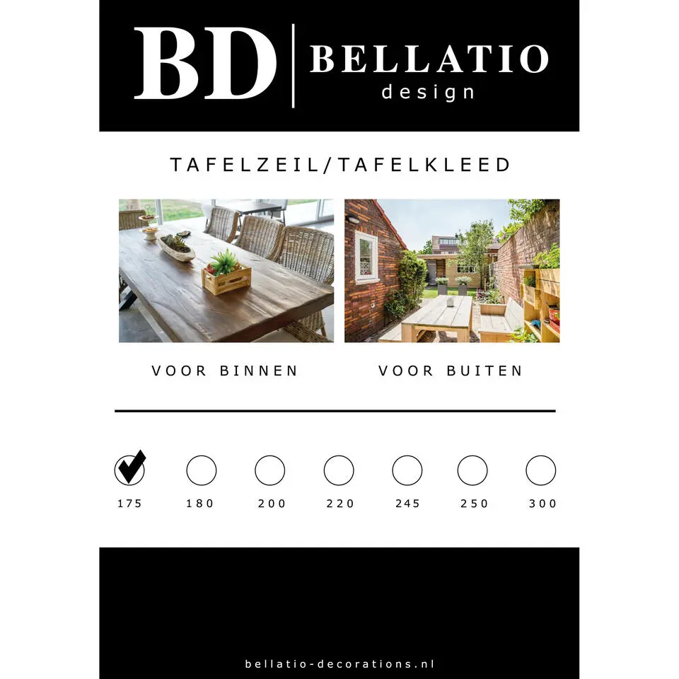 Bellatio design Tafelzeil - taupe - linnen look - 140 x 175 cm