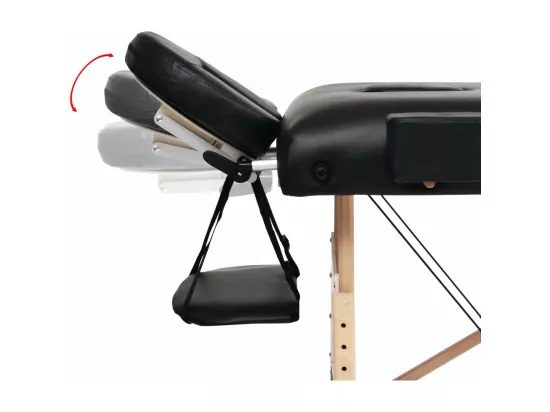 Table de massage pliable noire 221 x 90 x 65 cm 02_0001869
