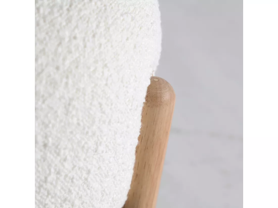 Repose- pied en coton bouclé blanc 43x43x36 cm