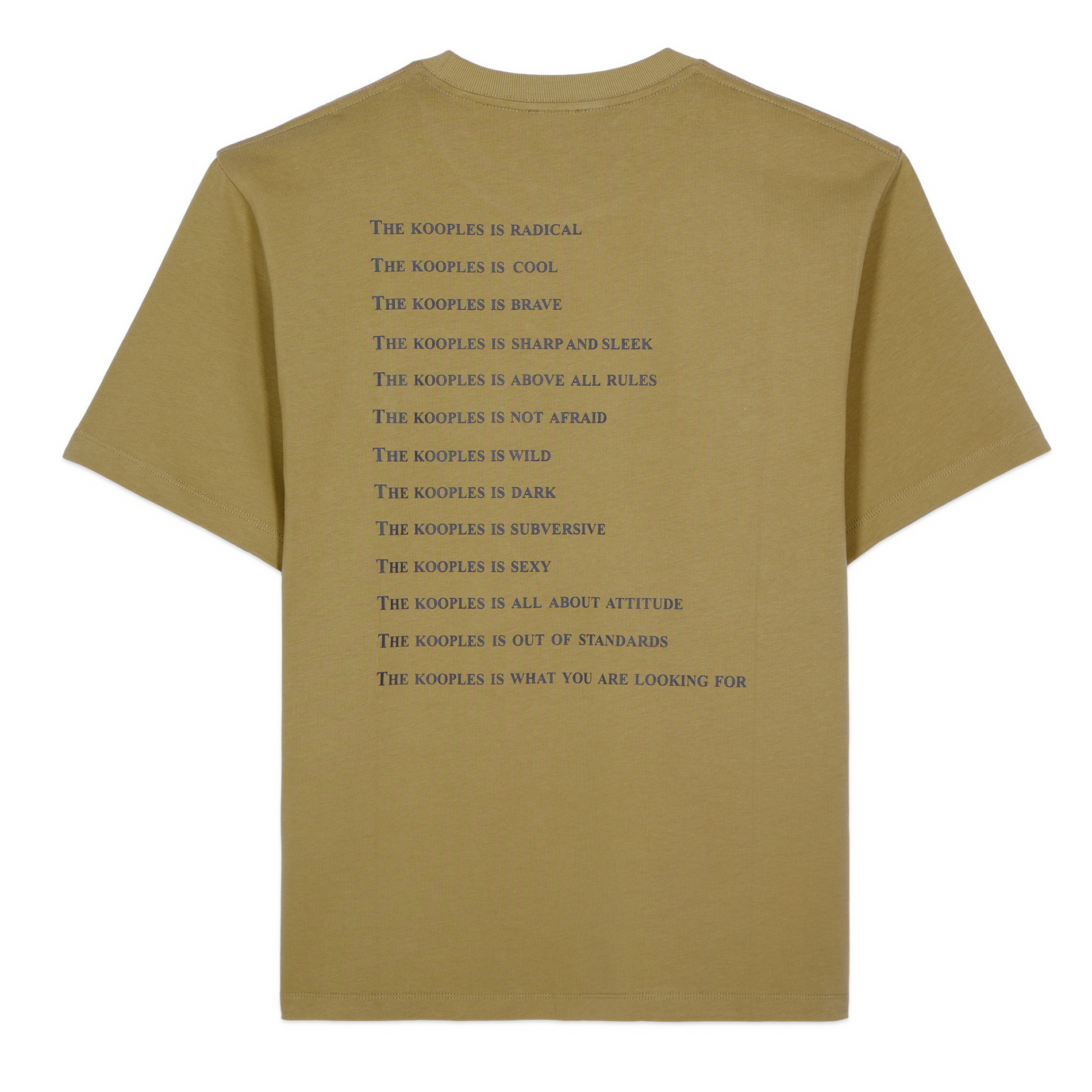 Tee-shirt col rond droit en coton sérigraphié | Vert