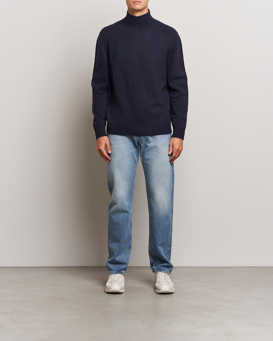 NN07 Clark Wool Knitted Polo Navy Blue
