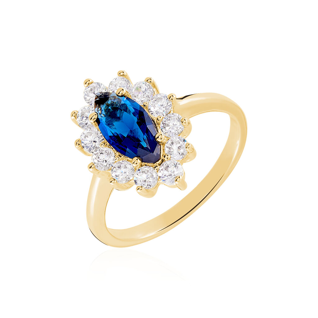 Bague Lisea Plaqué Or Jaune Verre Et Oxyde De Zirconium