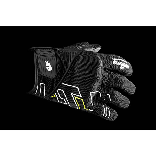 Furygan - Gants Jet Neon D3O® Noir / Blanc / Jaune fluo