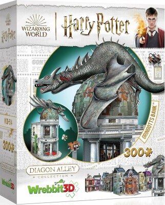 Harry Potter 3D Puslespil - Gringotts Bank - 300 Brikker - Wrebbit 3D Puzzle