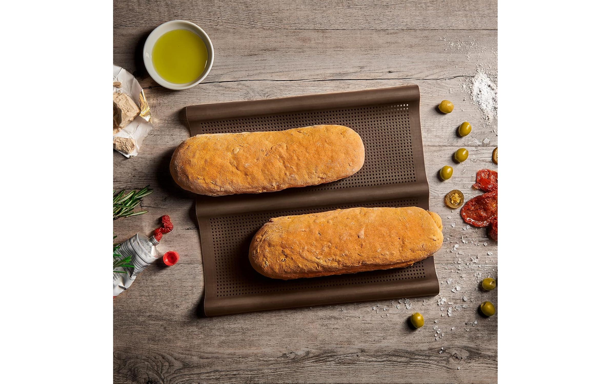 Backform Flexi für 2 Ciabatta, BraunCiabatta-Backform