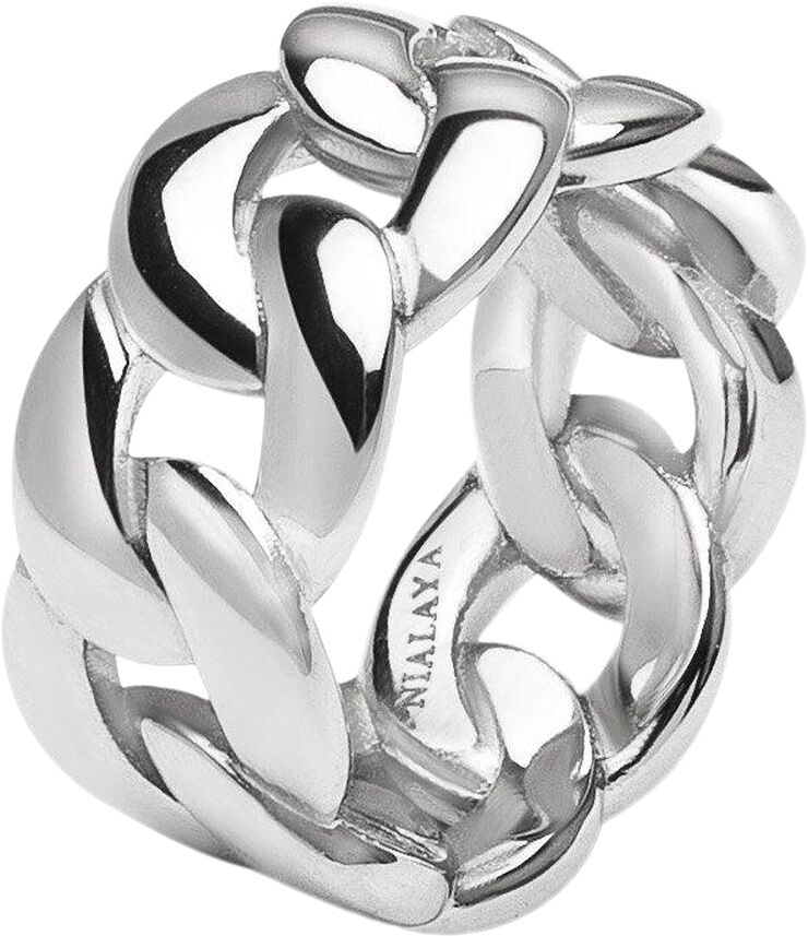 Nialaya Men's Stainless Steel Chain Ring Silver