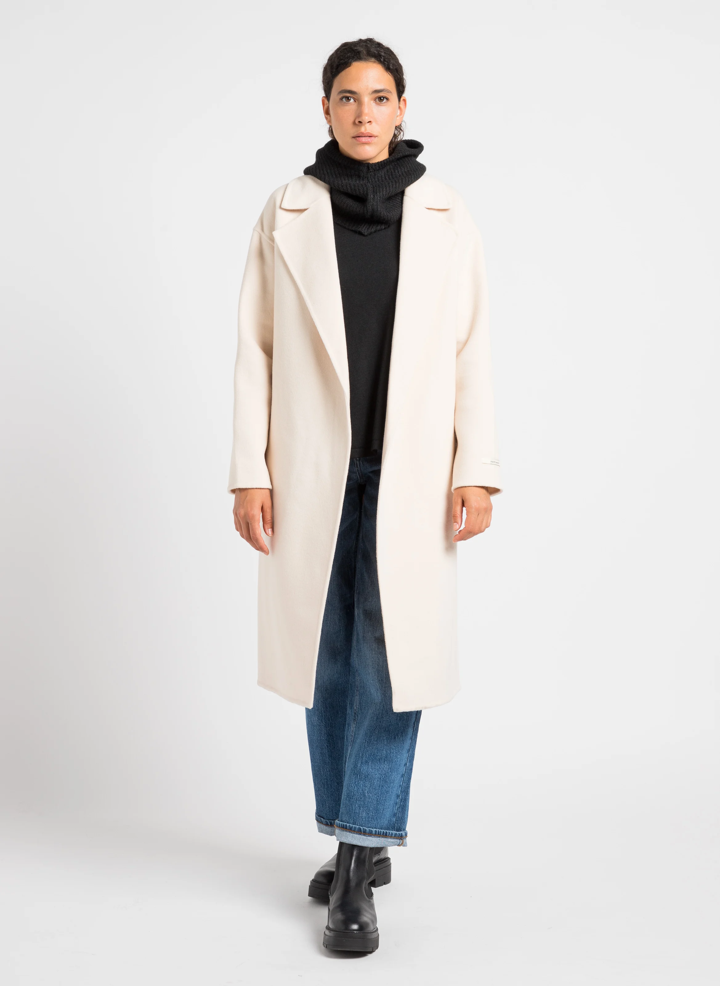 LILANO - Manteau long en drap de laine mélangée | Beige