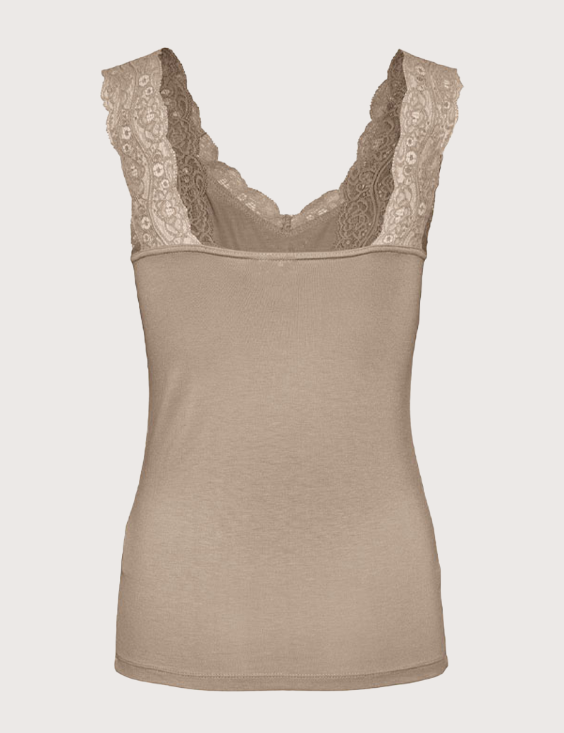 PIECES TOP SANS MANCHES BARBERA TAUPE