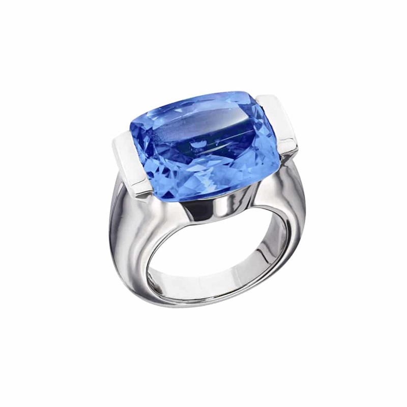 Bague Maia Argent  Pierre Quartz Bleu