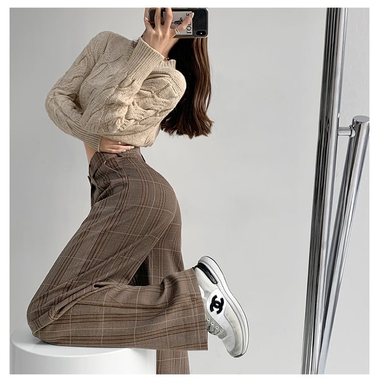 Shira - Geruite wijde pantalon