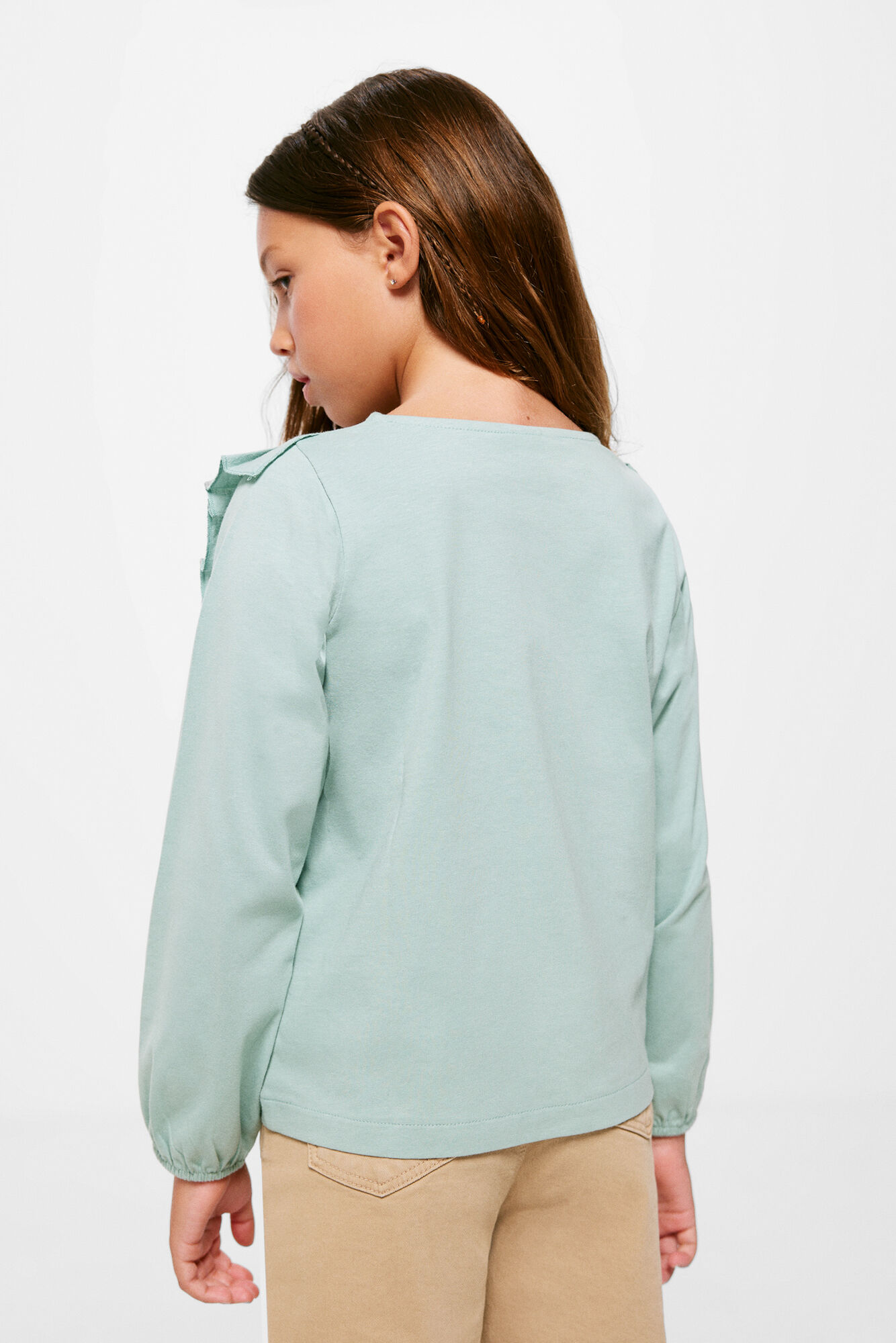camiseta infantil com babados