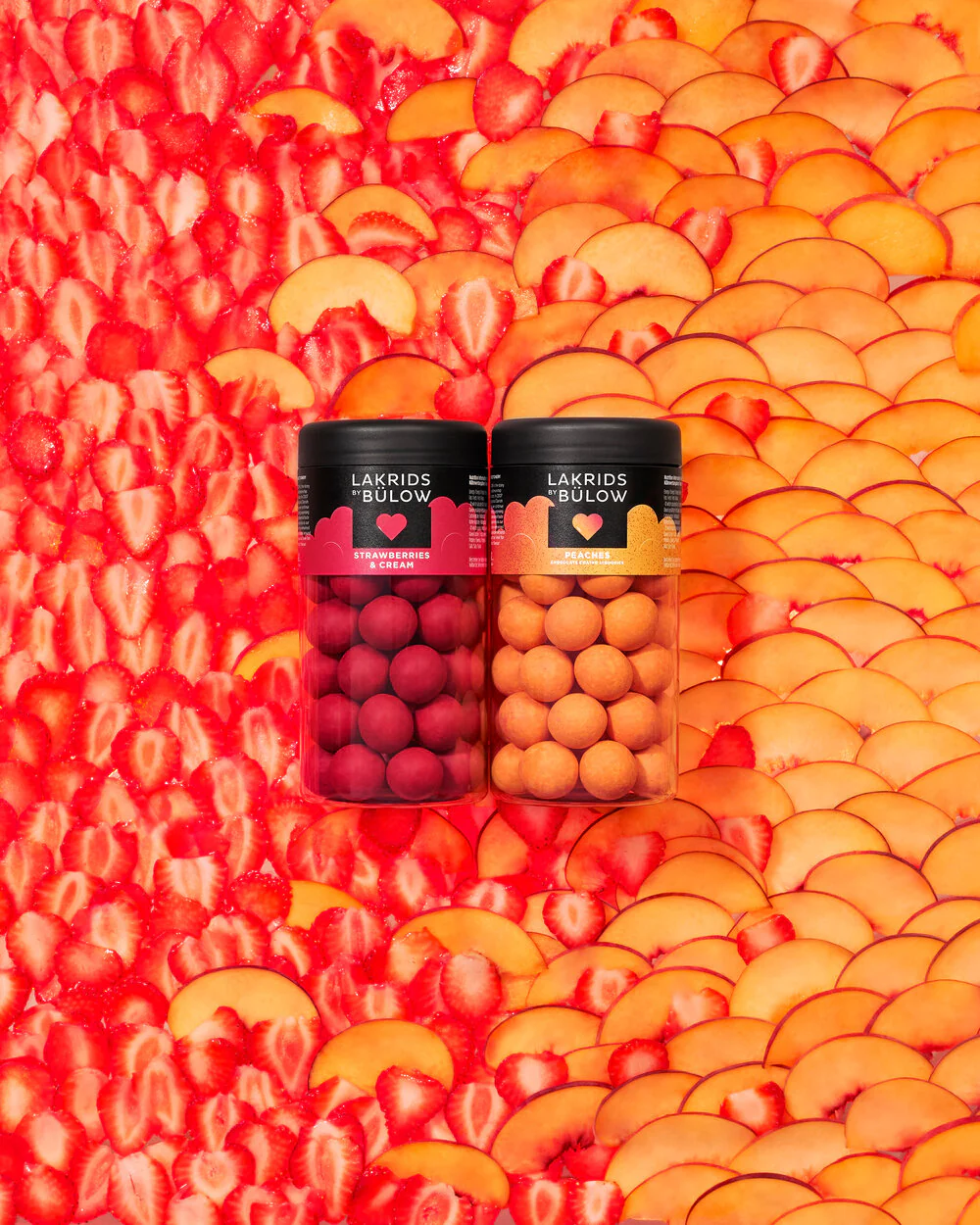 Lakrids by Bülow  Black Box, regular & small - Strawberries & cream/ Peaches