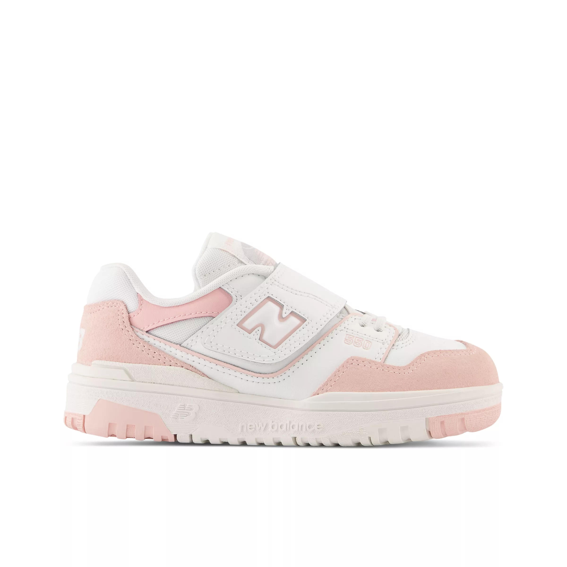 550 Bungee Lace with Top Strap White con pink haze