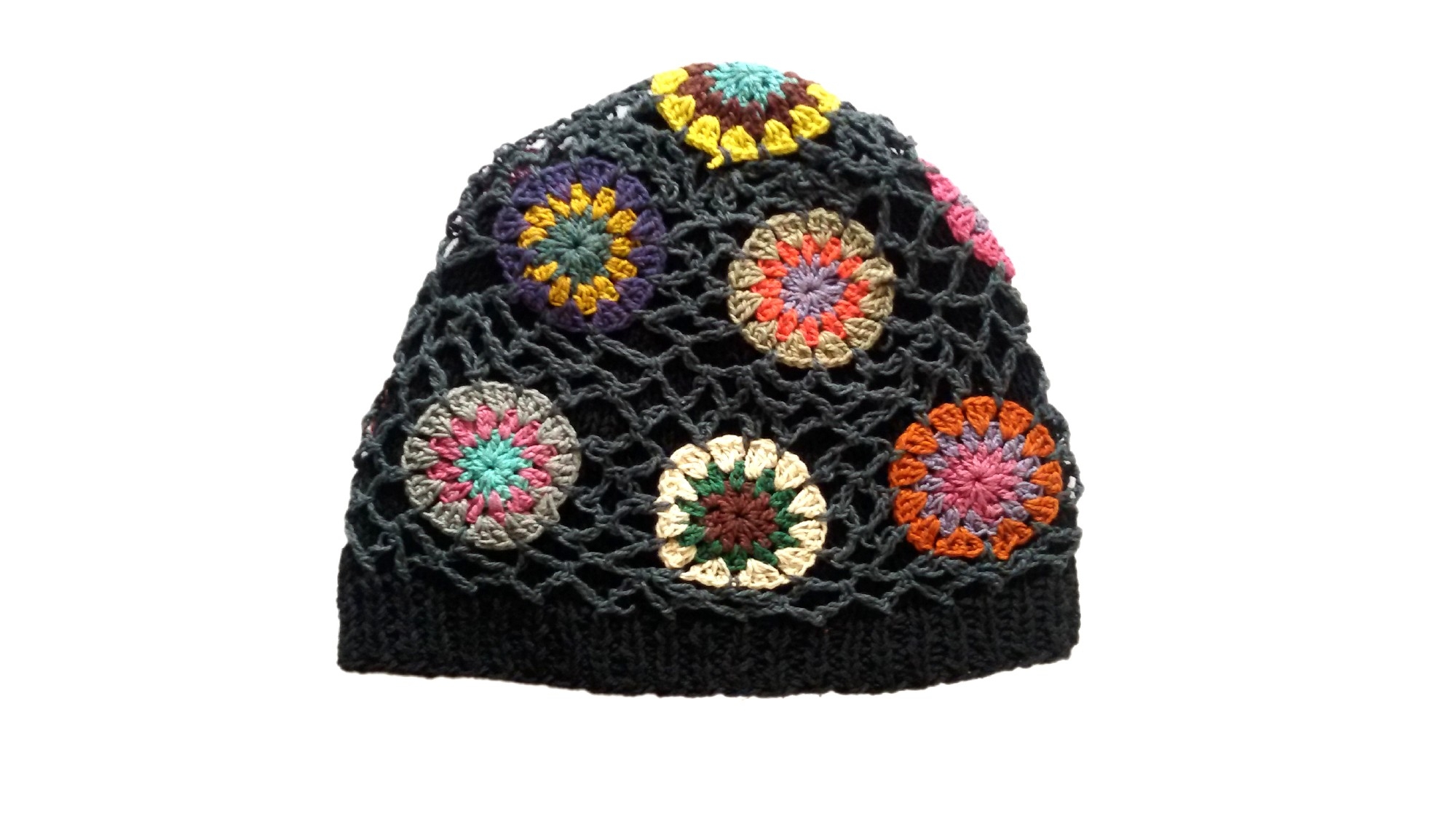Häkelmütze 'Riya', dunkelgrau/multicolor günstig bestellen