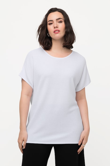 Pullover, Waffelstruktur, Oversized, Rundhals, Halbarm