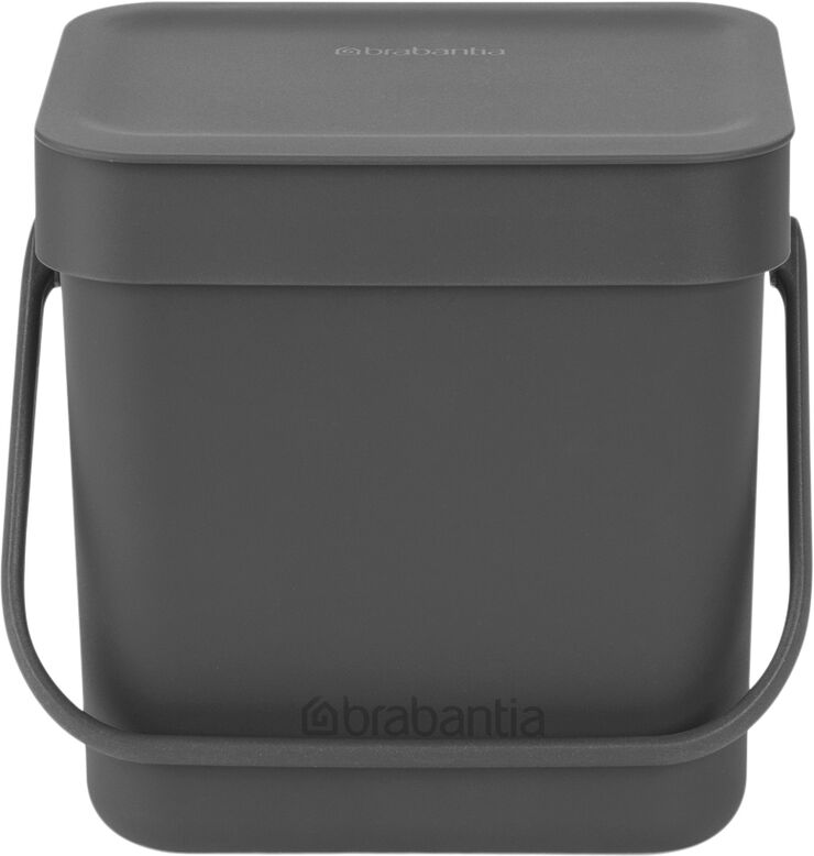 Brabantia Affaldsspand m/låg sort. kon. 3 ltr Grey