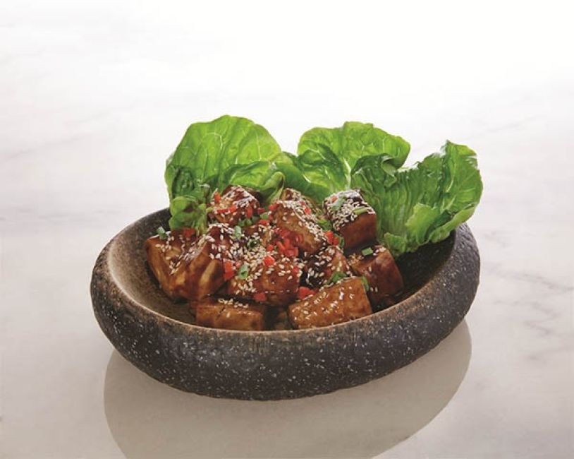 Fried Tau Kwa With Barbecue Sauce