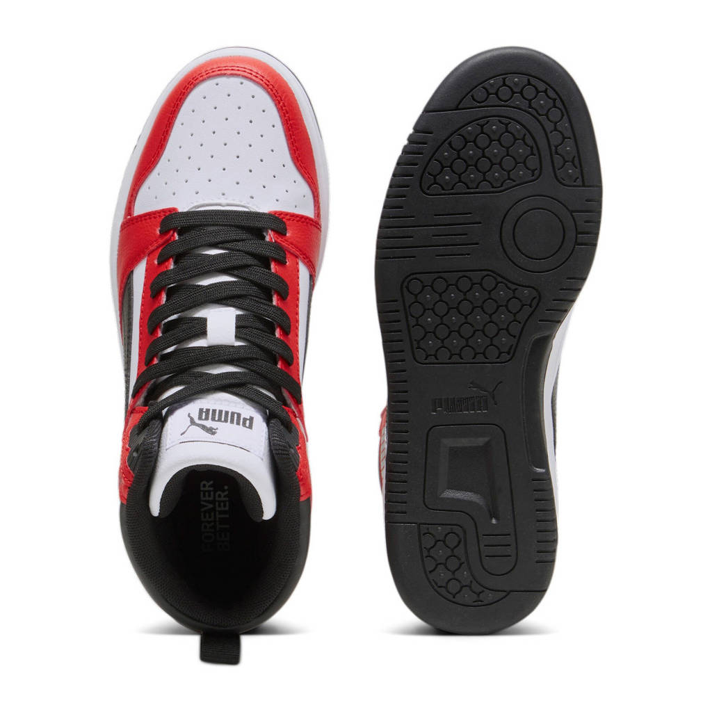 Puma Rebound v6 Mid V6 Mid sneakers wit/rood/zwart