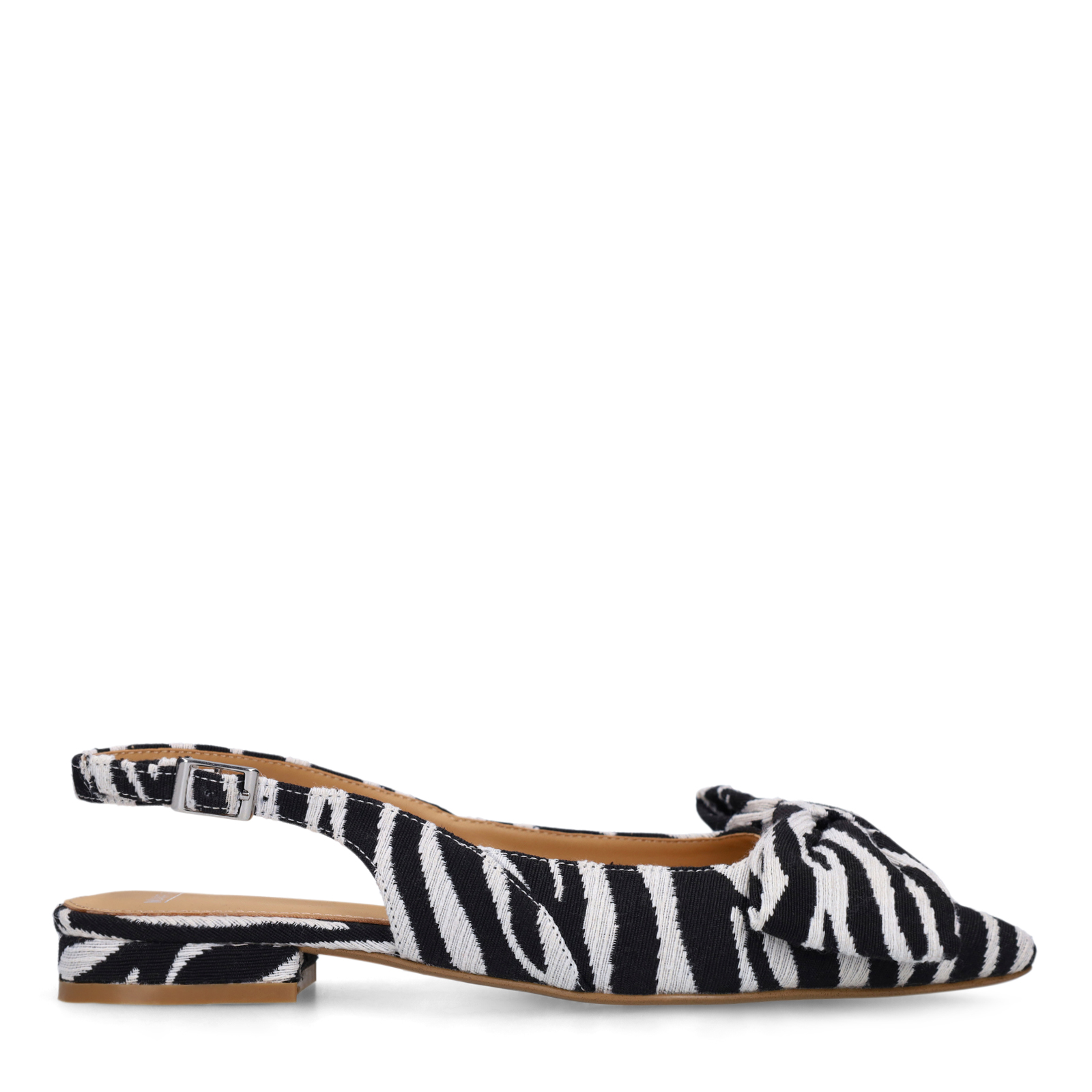 Off white zebra slingbacks met strik
