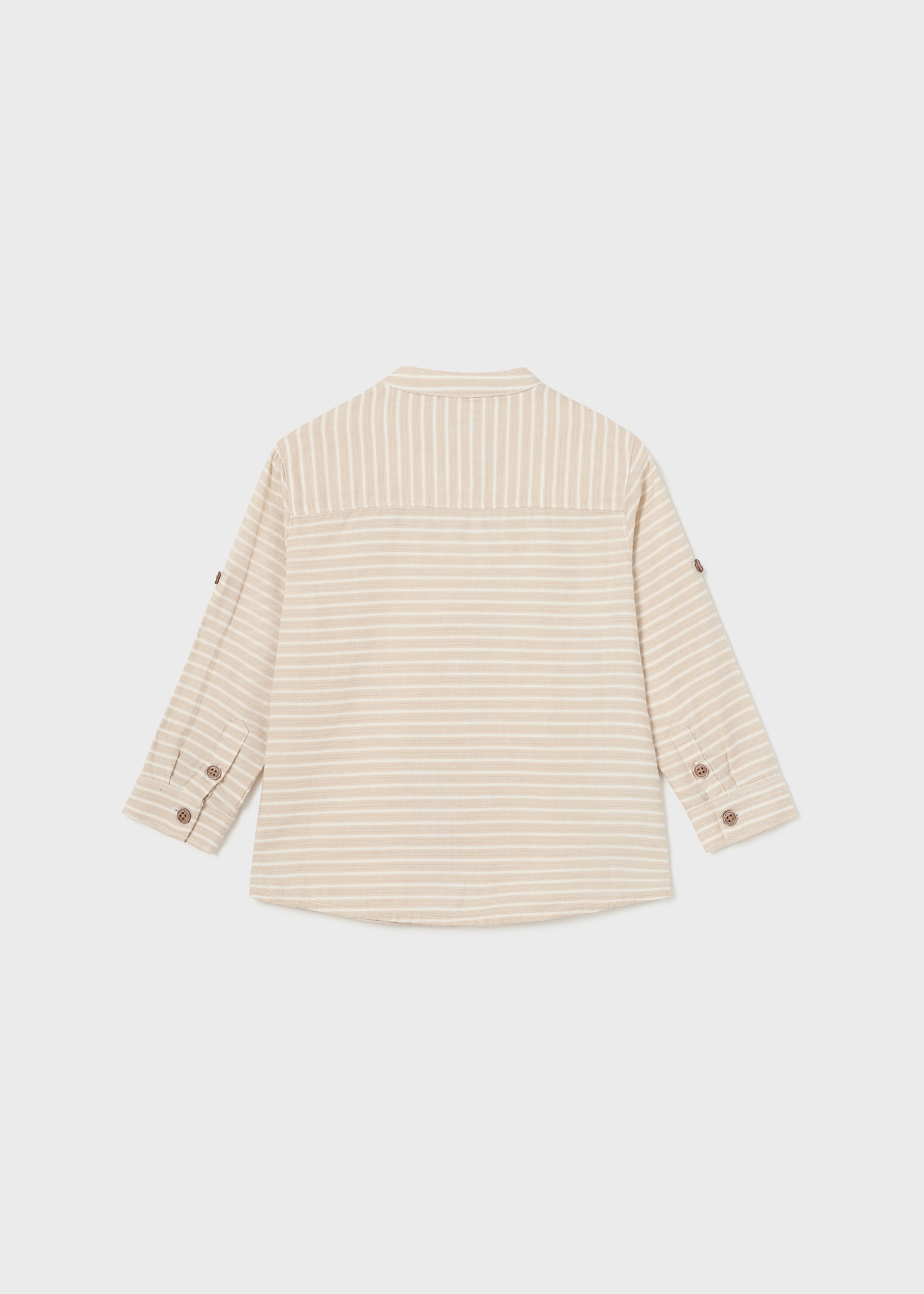 Camisa mandarim listrada de algodão sustentável para bebê