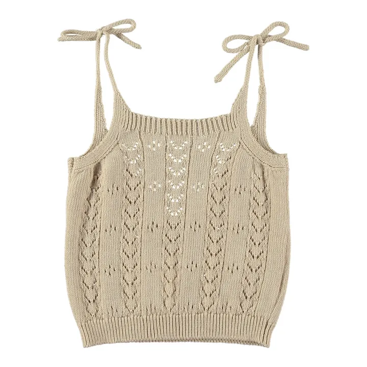 Tocoto Vintage Top Pointelle Coton Bio | Ecru