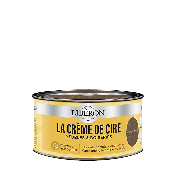 Crème de cire pâte meubles et boiseries Libéron chêne cendré 500ml