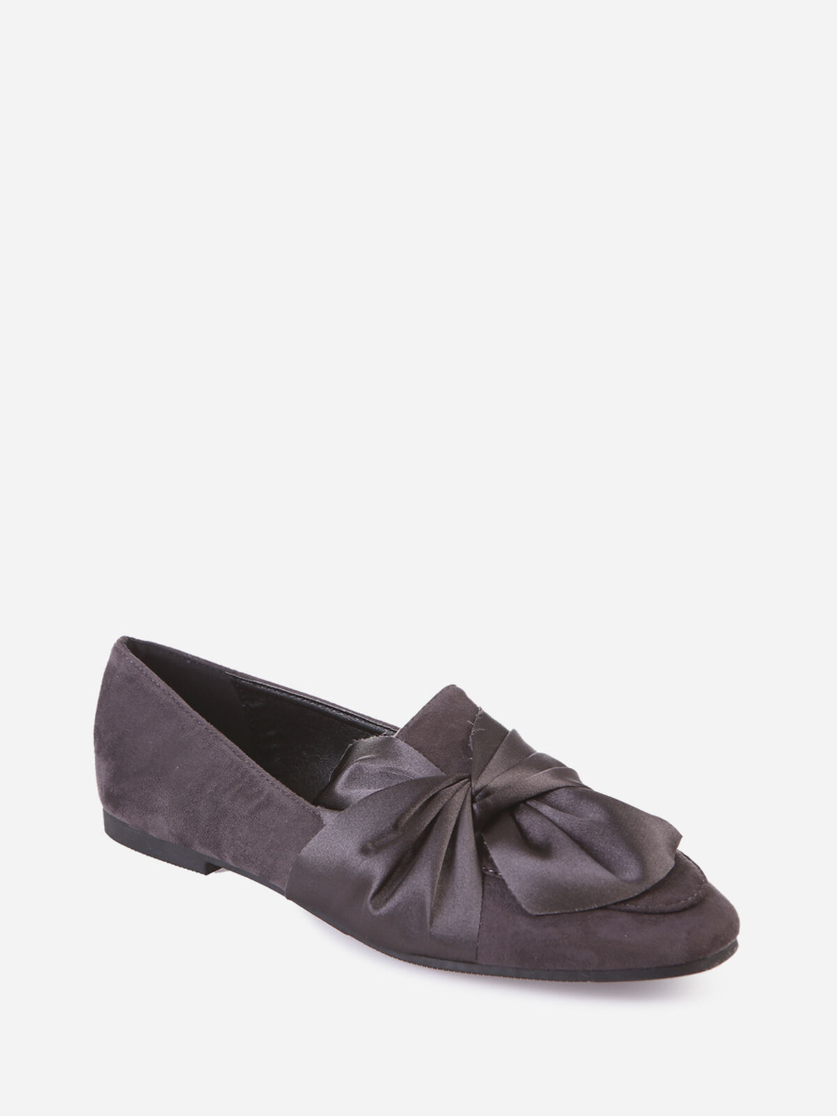 Slippers à noeud satiné- Gris