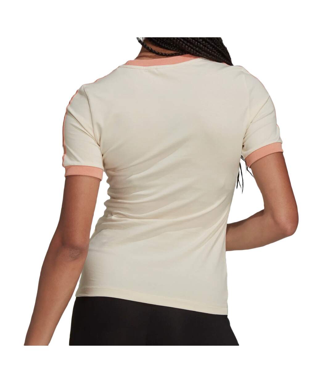 T-shirt écu/corail Femme Adidas Trefoil