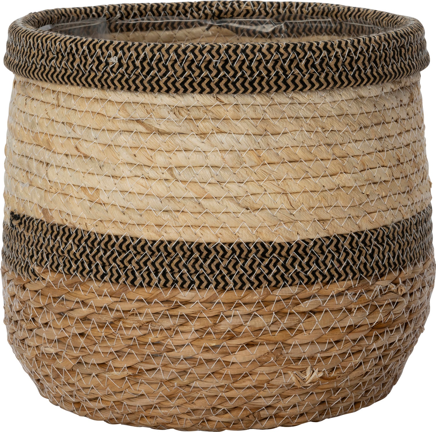 Intratuin plantenmand Seven naturel / zwart D 28 H 26 cm