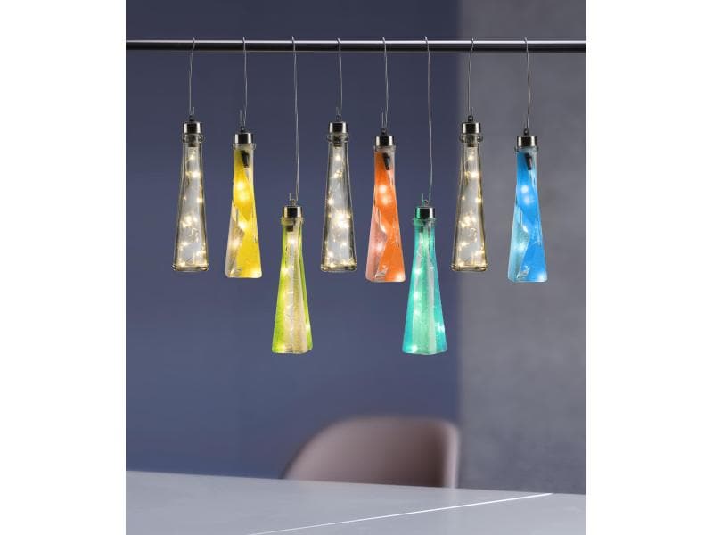 Glorex Lichterkette für Flaschen 10 cm, Silber LED-Lichterkette