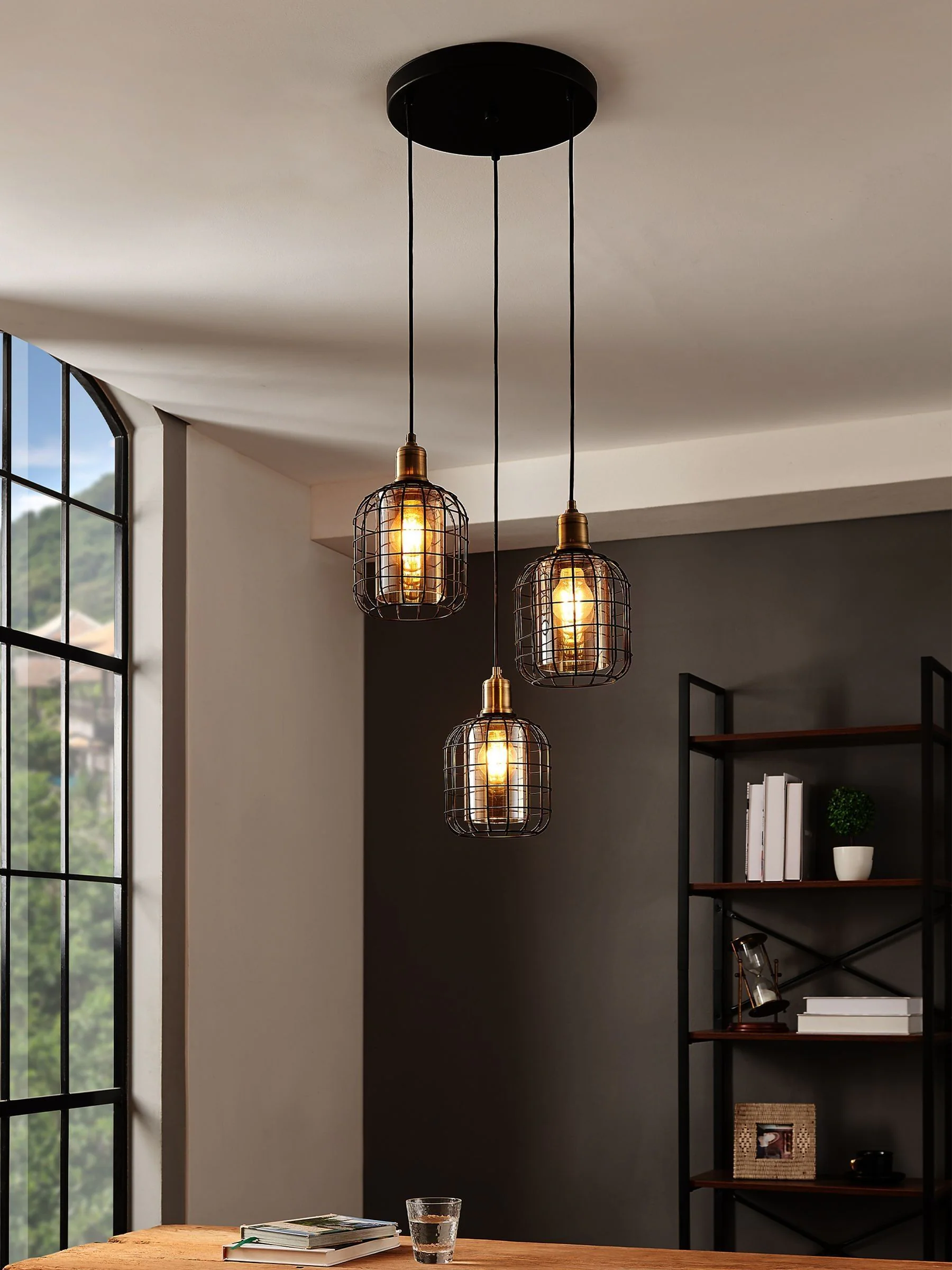 Eglo Chisle 3 plafondlamp van metaal en glas