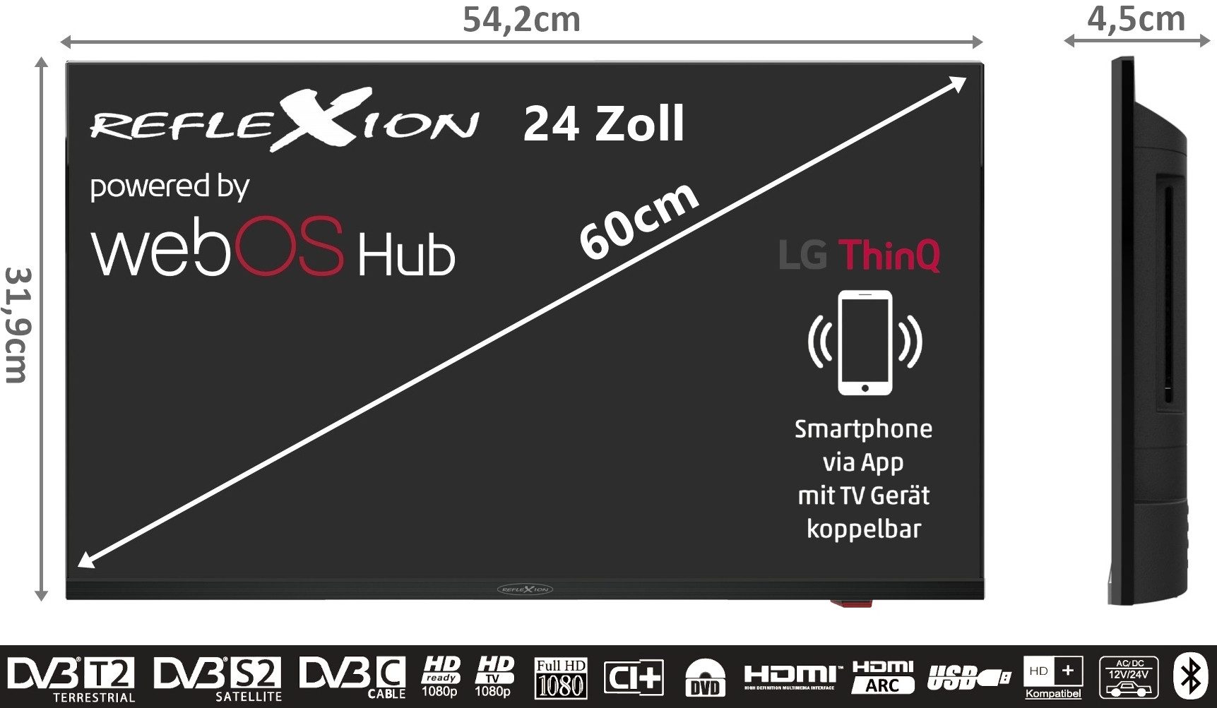 Reflexion LDDX24IBT camping LED televisie