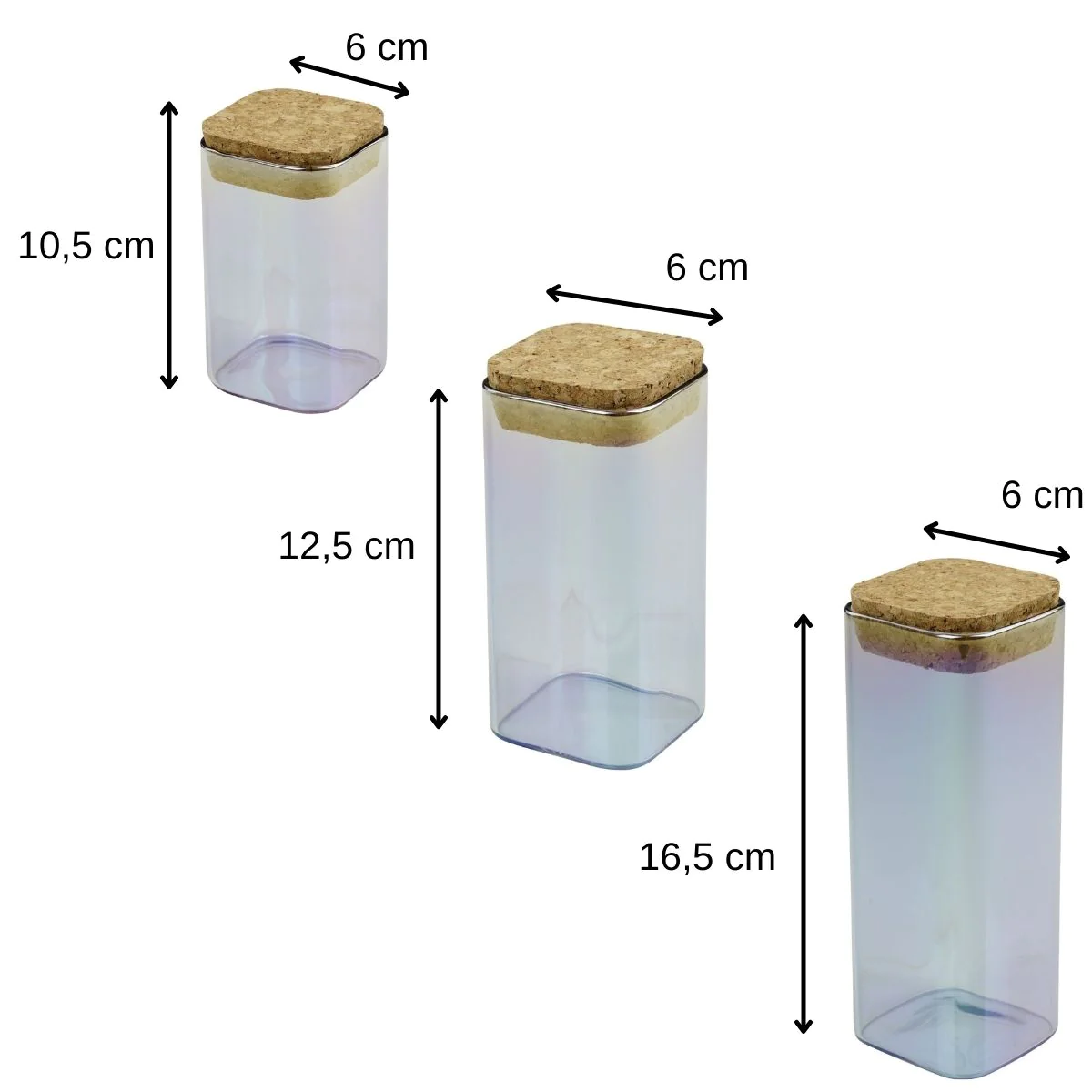 Set de 3 boîtes de conservation en verre avec couvercle 280 ml + 330 m